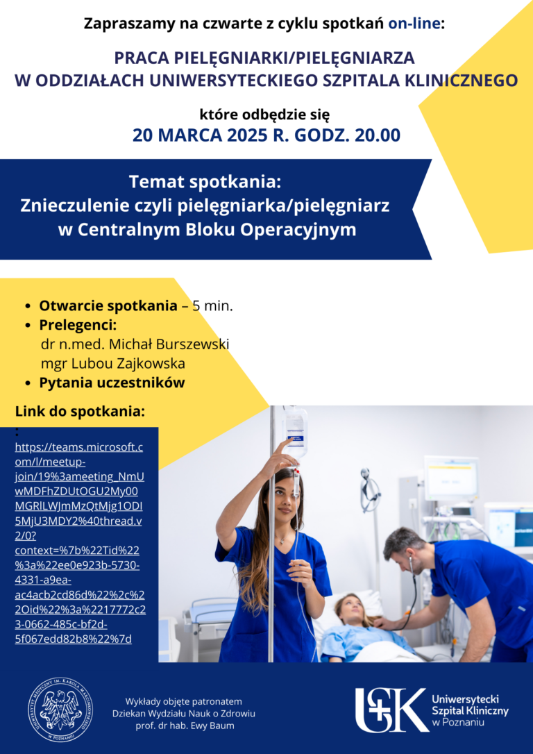 Spotkanie o temacie znieczulenie czy pielęgniarka/pielęgniarz w centralnym bloku operacyjnym