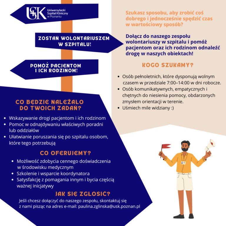 ogłoszenie zostań wolontariuszem w szpitalu