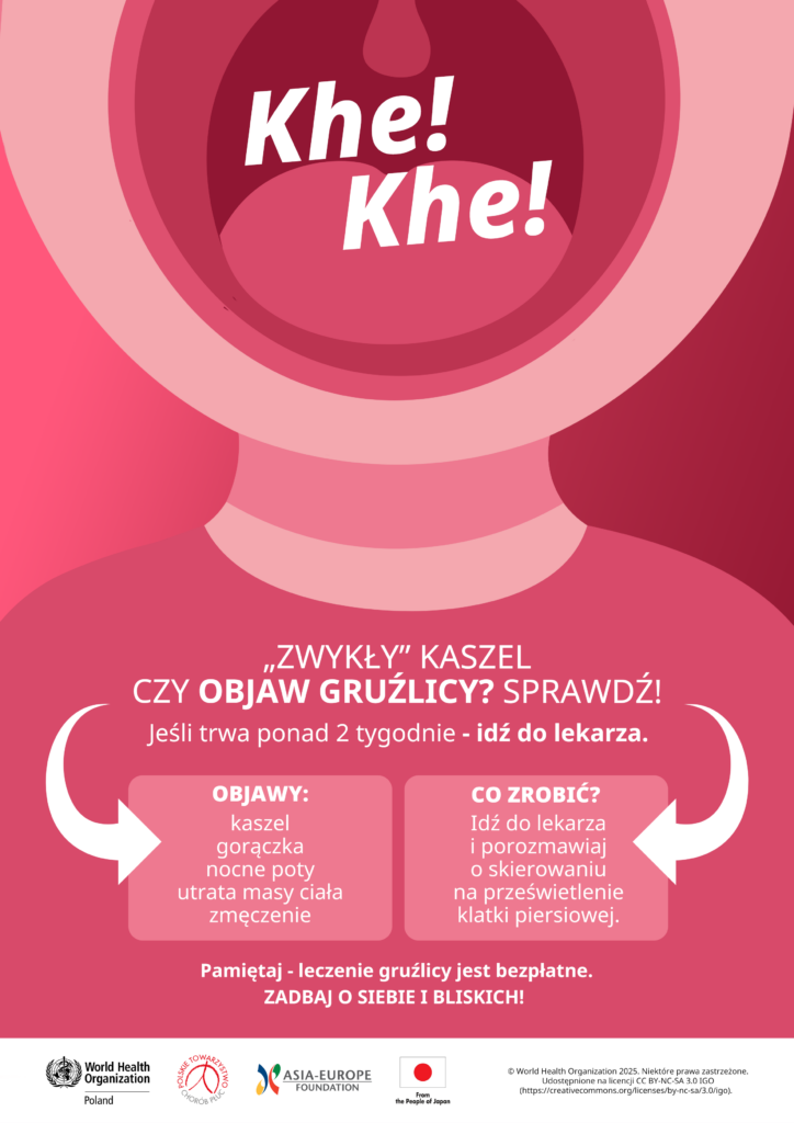 Ulotka informacyjna dotycząca kampanii " Zwykły kaszel czy objaw gruźlicy"